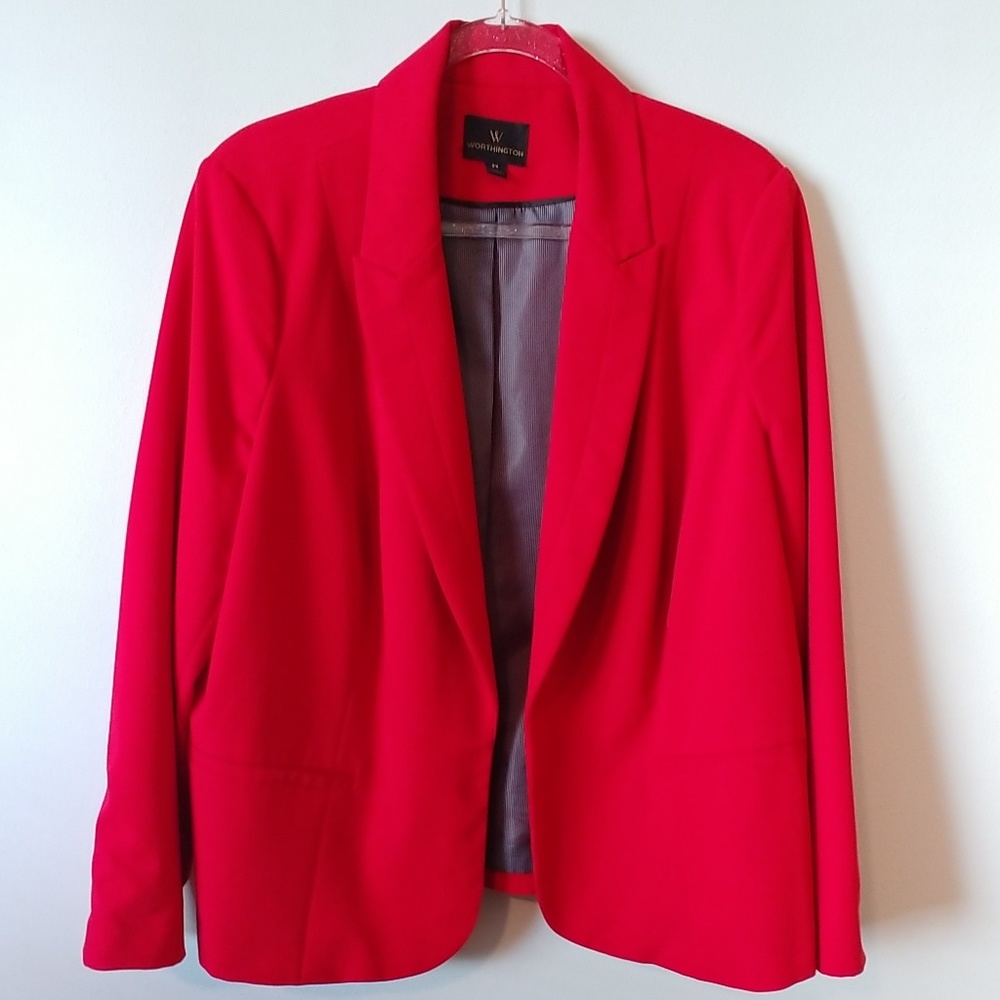 Plus size Worthington women's red blazer size 2x